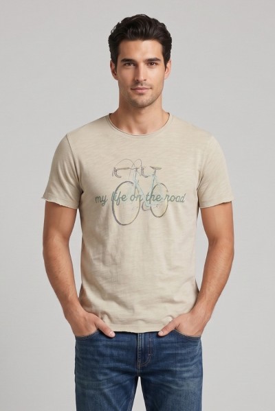 Guy t-shirt in jersey di cotone con orli vivi Cabrio120-sb M49891 [8e16d79e]