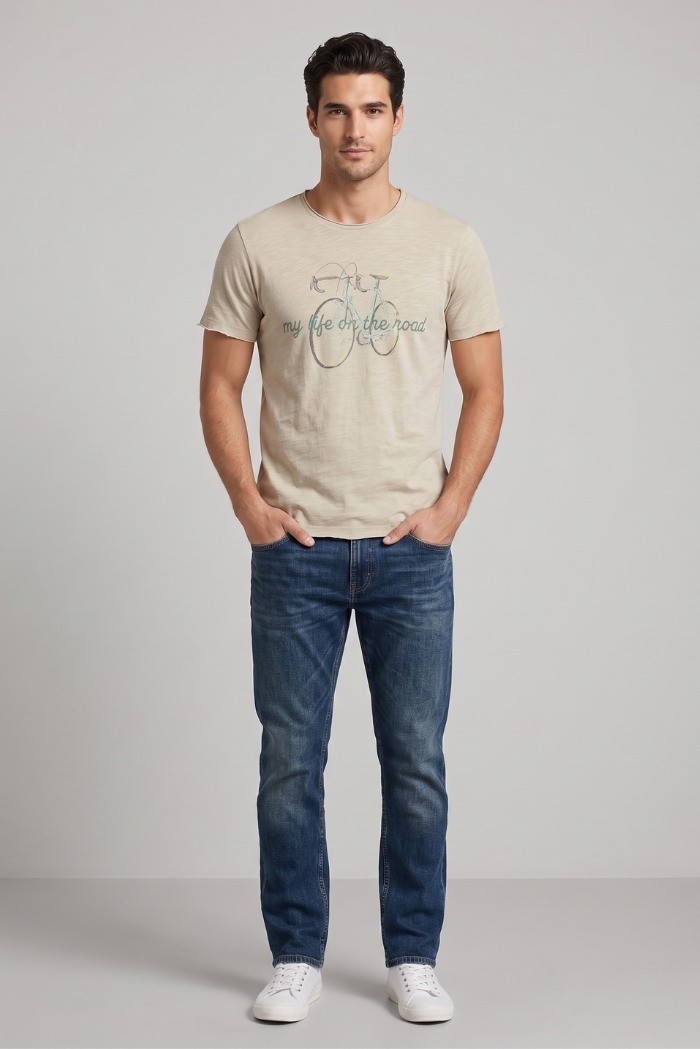 Guy t-shirt in jersey di cotone con orli vivi Cabrio120-sb M49891 [e02d5597]