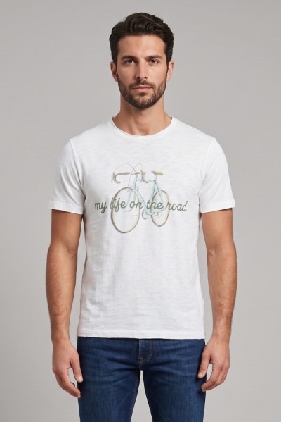 Guy t-shirt in jersey di cotone con orli vivi Cabrio120-sb M49891 [aac07097]