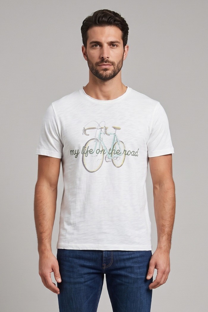 Guy t-shirt in jersey di cotone con orli vivi Cabrio120-sb M49891 [aac07097]