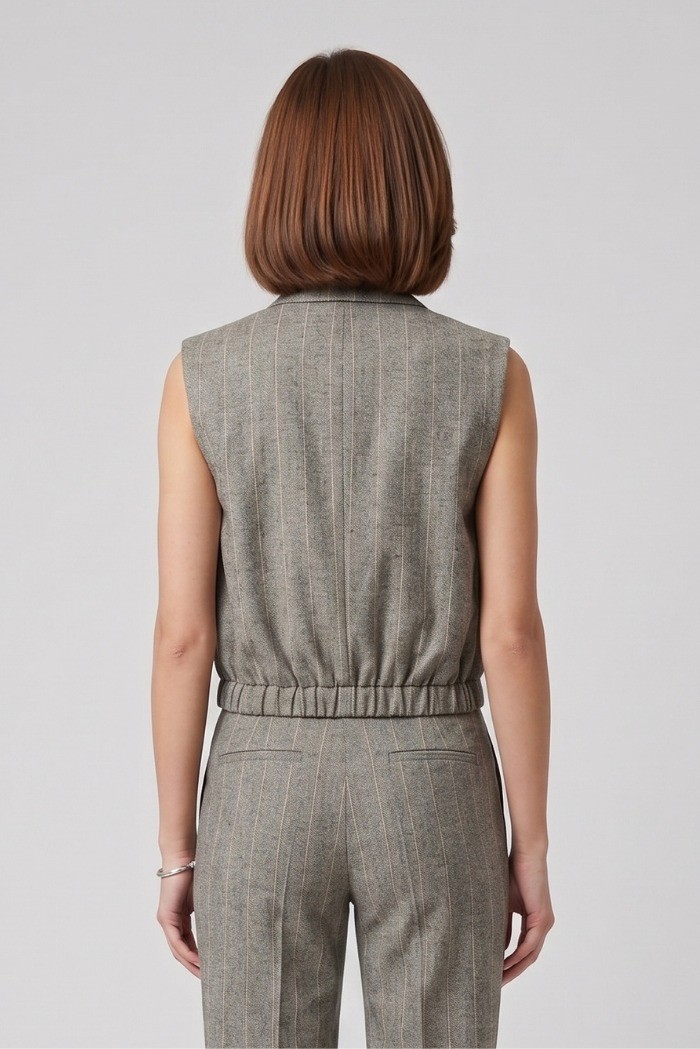 PDK gilet in misto lino e viscosa 057041 [32834241]