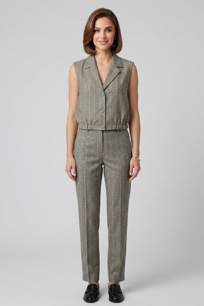PDK gilet in misto lino e viscosa 057041 [859e8345]