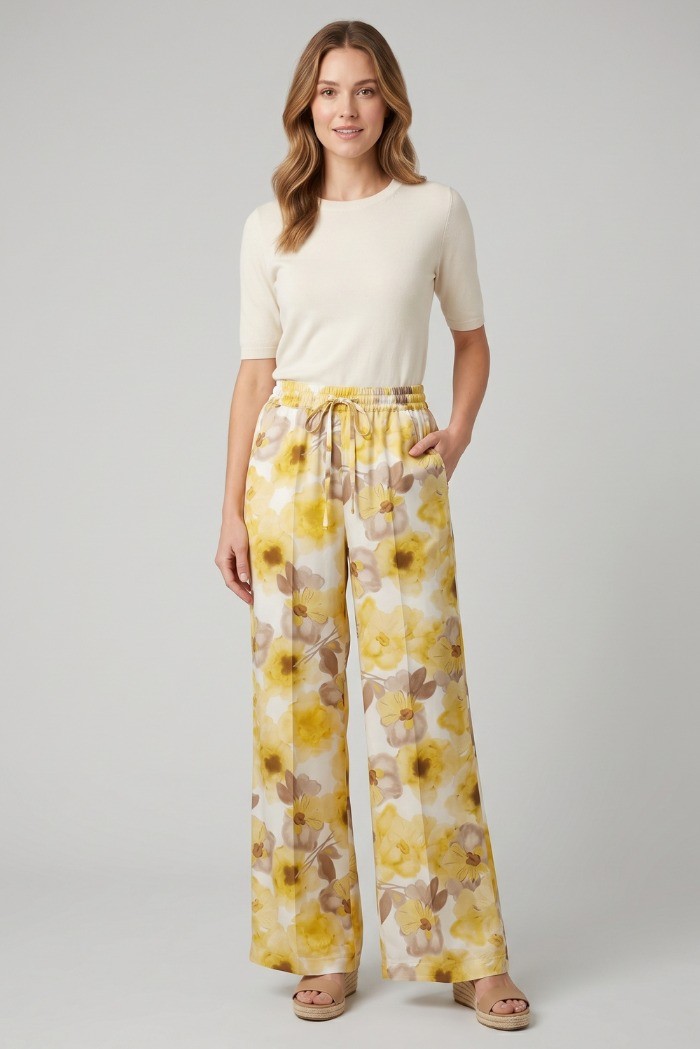 Fly Girl pantalone in viscosa a fantasia 30164/21 [5046a70b]