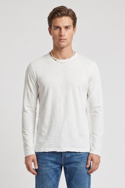 Guy t-shirt manica lunga con orli vivi Mondial467-jsb3 M49907 [d2cd588c]