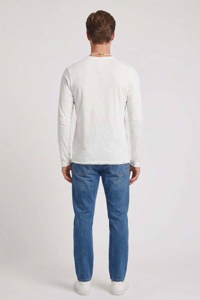 Guy t-shirt manica lunga con orli vivi Mondial467-jsb3 M49907 [0beb1b81]