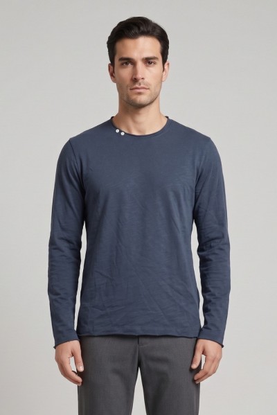 Guy t-shirt manica lunga con orli vivi Mondial467-jsb3 M49907 [49d3e28a]