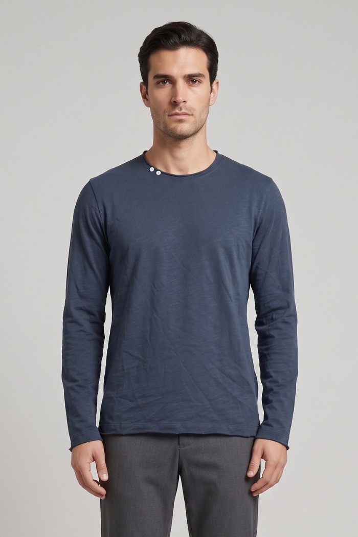 Guy t-shirt manica lunga con orli vivi Mondial467-jsb3 M49907 [49d3e28a]
