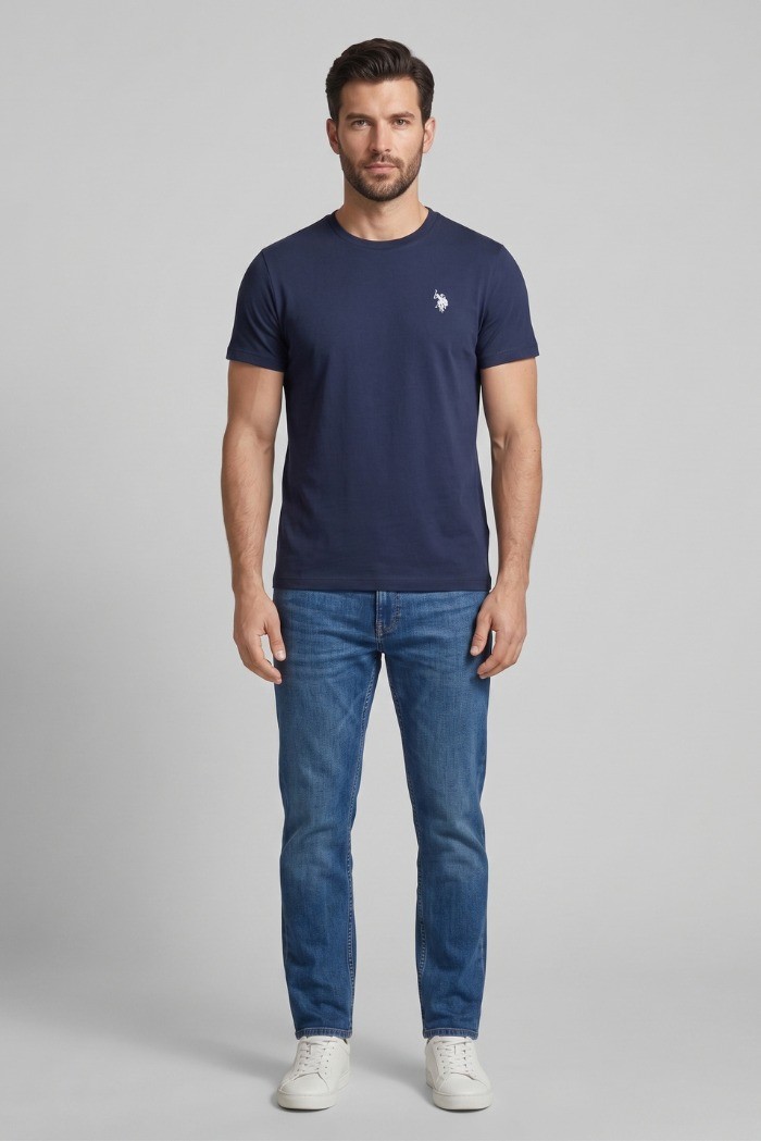 US Polo ASSN t-shirt in cotone con logo ricamato Luca US43154001 [898243f7]