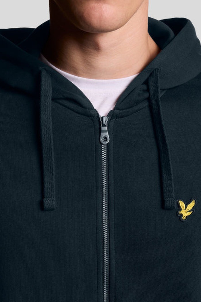 Lyle & Scott felpa a zip con cappuccio in cotone ML420VOG [048380cf]