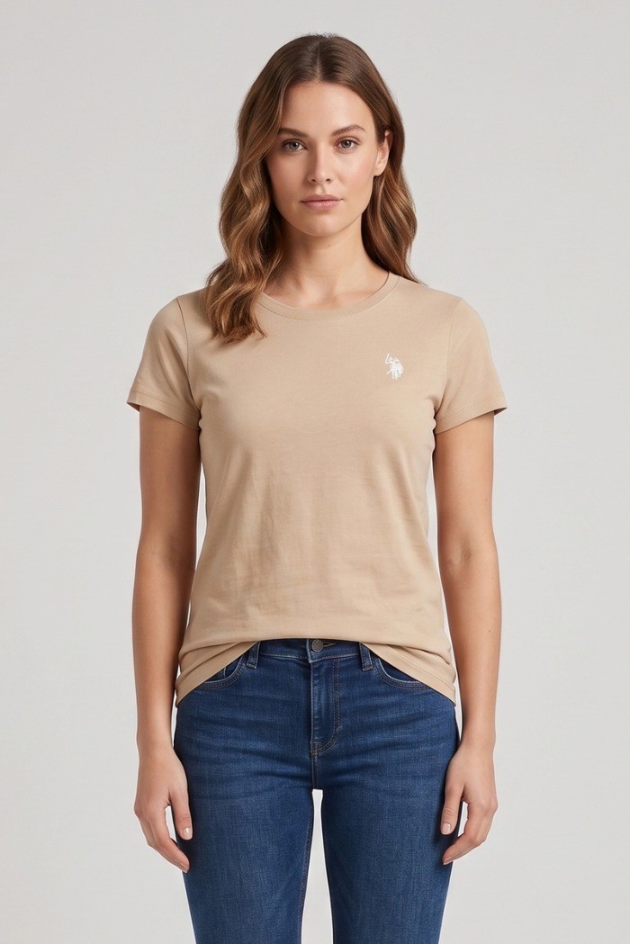 US Polo ASSN t-shirt in cotone con logo ricamato Lucy US43354020 [305304b0]