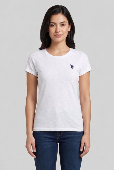 US Polo ASSN t-shirt in cotone con logo ricamato Lucy US43354020 [1485a3b9]