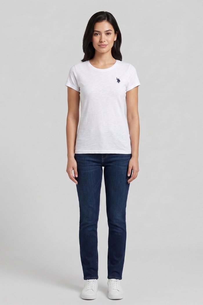 US Polo ASSN t-shirt in cotone con logo ricamato Lucy US43354020 [7abe21b0]