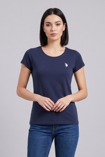 US Polo ASSN t-shirt in cotone con logo ricamato Lucy US43354020 — 805219040079673_1