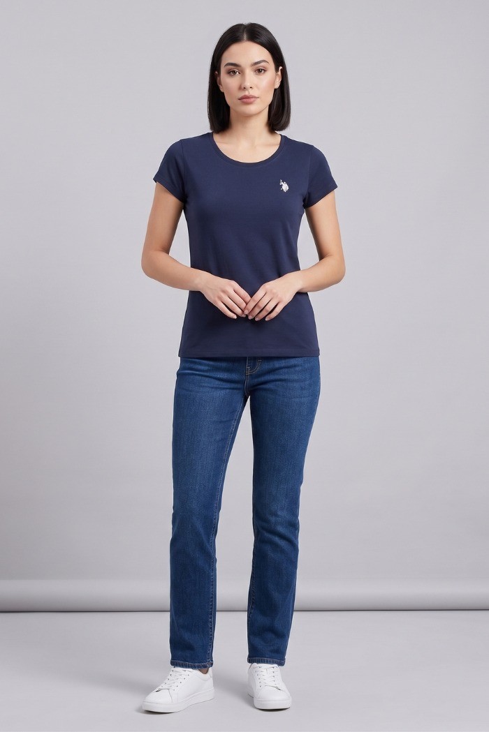US Polo ASSN t-shirt in cotone con logo ricamato Lucy US43354020 [e1a09bb6]