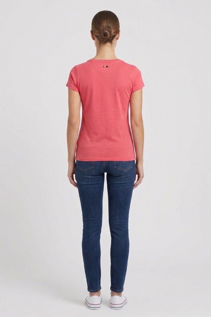 US Polo ASSN t-shirt in cotone con logo ricamato Lucy US43354020 [0074af32]