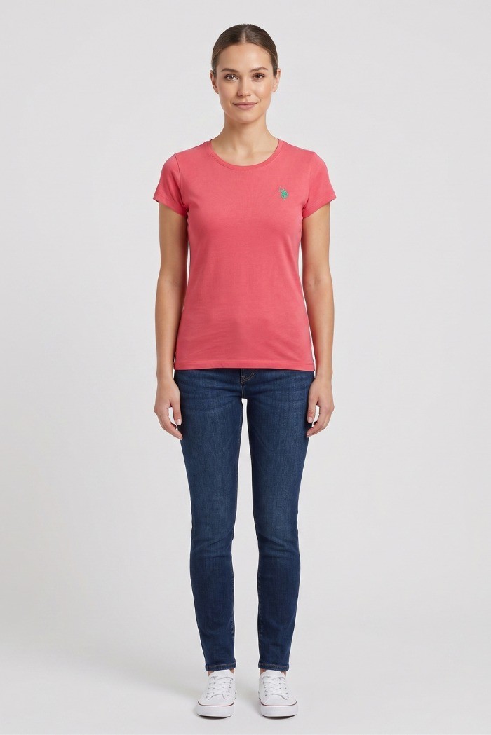 US Polo ASSN t-shirt in cotone con logo ricamato Lucy US43354020 [b7696e36]