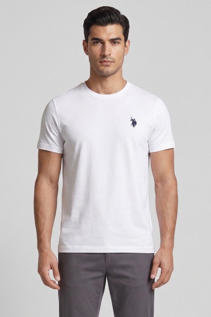 US Polo ASSN t-shirt in cotone con logo ricamato Luca US43154001 [7ca77bf8]