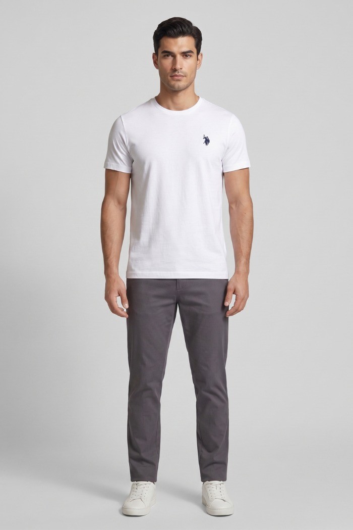 US Polo ASSN t-shirt in cotone con logo ricamato Luca US43154001 [129cf9f1]