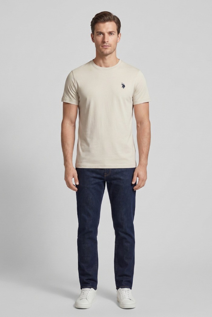 US Polo ASSN t-shirt in cotone con logo ricamato Luca US43154001 [27e6b950]