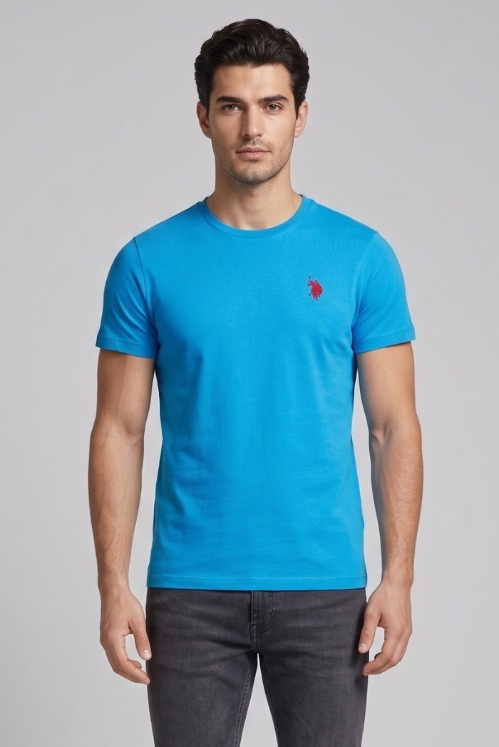 US Polo ASSN t-shirt in cotone con logo ricamato Luca US43154001 [57f0addb]