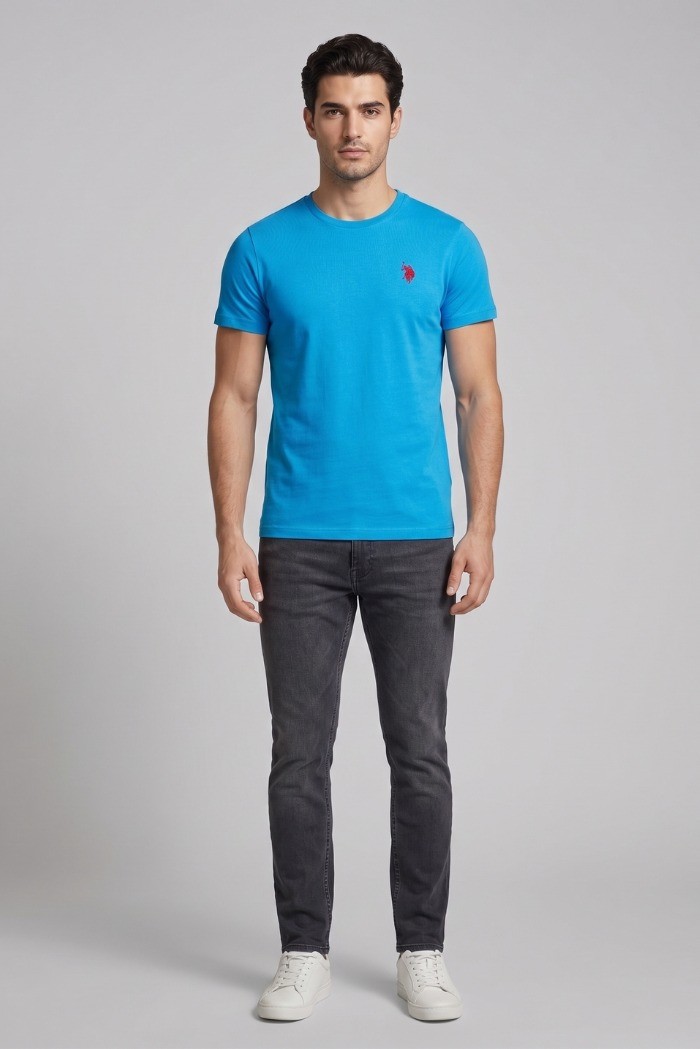US Polo ASSN t-shirt in cotone con logo ricamato Luca US43154001 [39cb2fd2]