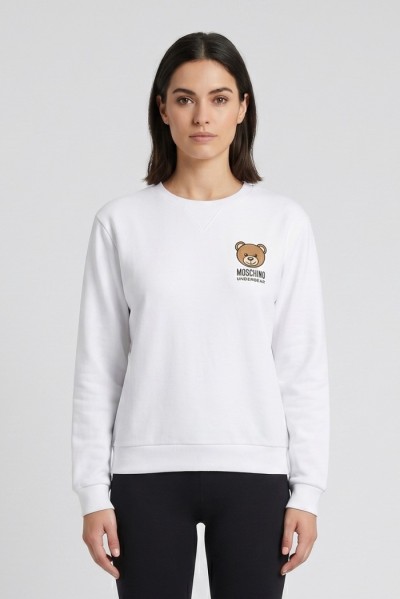 Moschino felpa girocollo in cotone stretch con logo orso V6A1705-4409 — 805219040079802_1