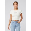Moschino t-shirt in cotone stretch con logo strass V6A0711-4420 [89a89719]