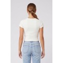 Moschino t-shirt in cotone stretch con logo strass V6A0711-4420 [508ed414]