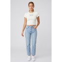 Moschino t-shirt in cotone stretch con logo strass V6A0711-4420 [e7931510]