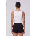 Moschino canotta in cotone stretch con logo strass V6A8911-4420 [29c45b1a]