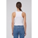 Moschino canotta in cotone stretch con stampa logo orso V6A8901-4410 [61b863ee]