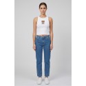 Moschino canotta in cotone stretch con stampa logo orso V6A8901-4410 [d6a5a2ea]