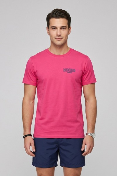 Moschino t-shirt in jersey di cotone con stampa logo V3A0701-9421 — 805219040079821_2