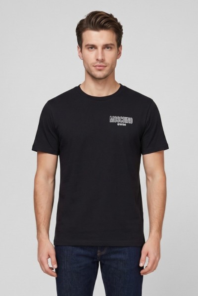 Moschino t-shirt in jersey di cotone con stampa logo V3A0701-9421 — 805219040079821_3