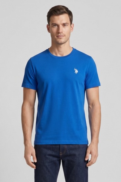 US Polo ASSN t-shirt in piquet di cotone con logo ricamato Bren US43154006 [f1dedb6e]