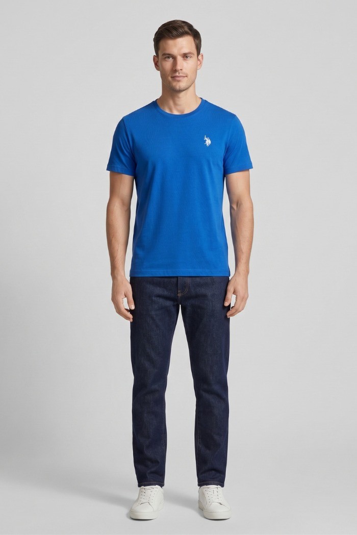 US Polo ASSN t-shirt in piquet di cotone con logo ricamato Bren US43154006 [9fe55967]