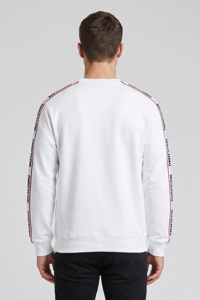 Moschino felpa girocollo in cotone con bande logate V1A1781-4409 [2046ba61]