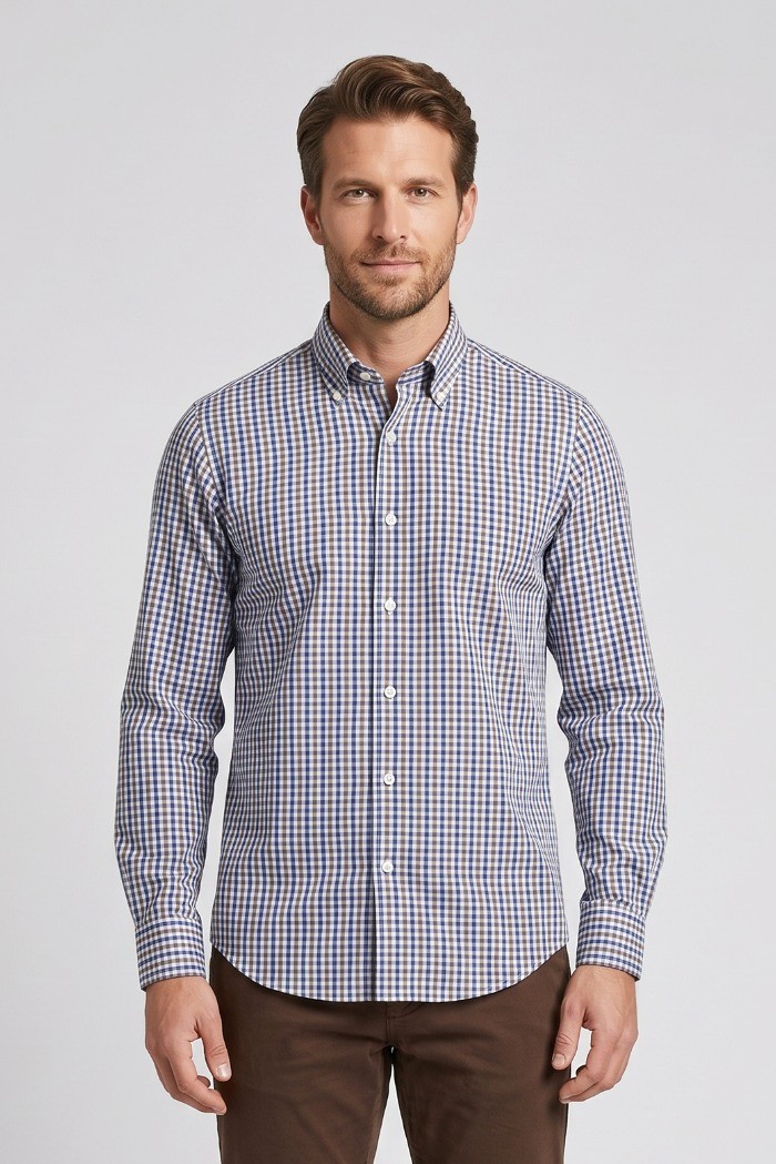 Vipa Camiceria camicia in cotone a quadri Graz [57c145df]