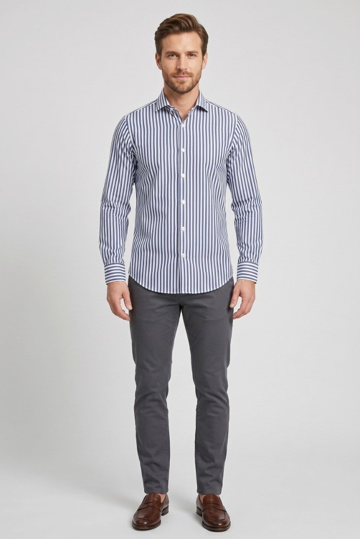 Vipa Camiceria camicia rigata in cotone Lingua [509fb882]