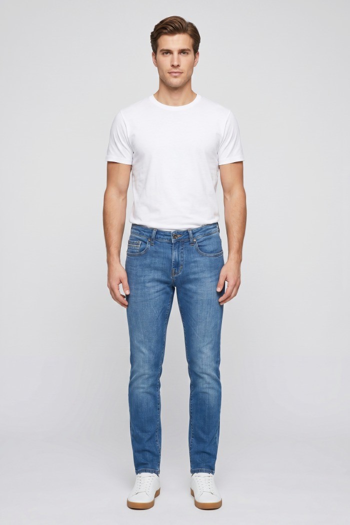 Rifle jeans 5 tasche in denim di cotone stretch RF431 [d816167f]