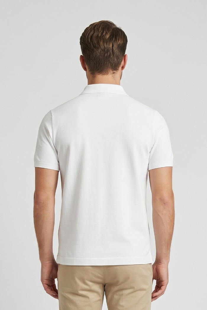 Jaggy polo in filo con logo ricamo Drake JMD054DZ144261 [22b04717]