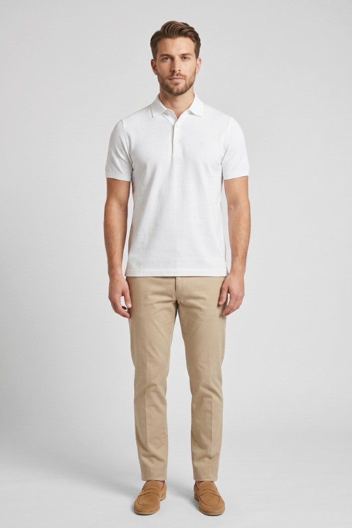 Jaggy polo in filo con logo ricamo Drake JMD054DZ144261 [95ad8613]