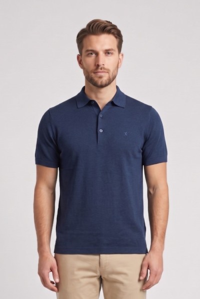 Jaggy polo in filo con logo ricamo Drake JMD054DZ144261 [6088be1c]