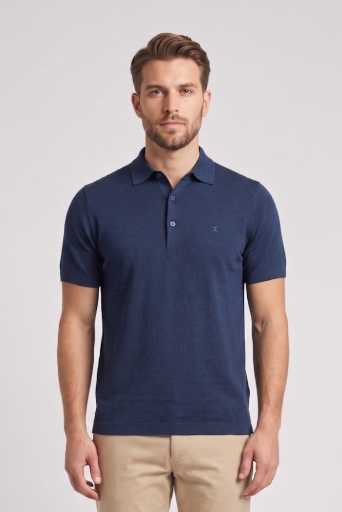 Jaggy polo in filo con logo ricamo Drake JMD054DZ144261 [6088be1c]