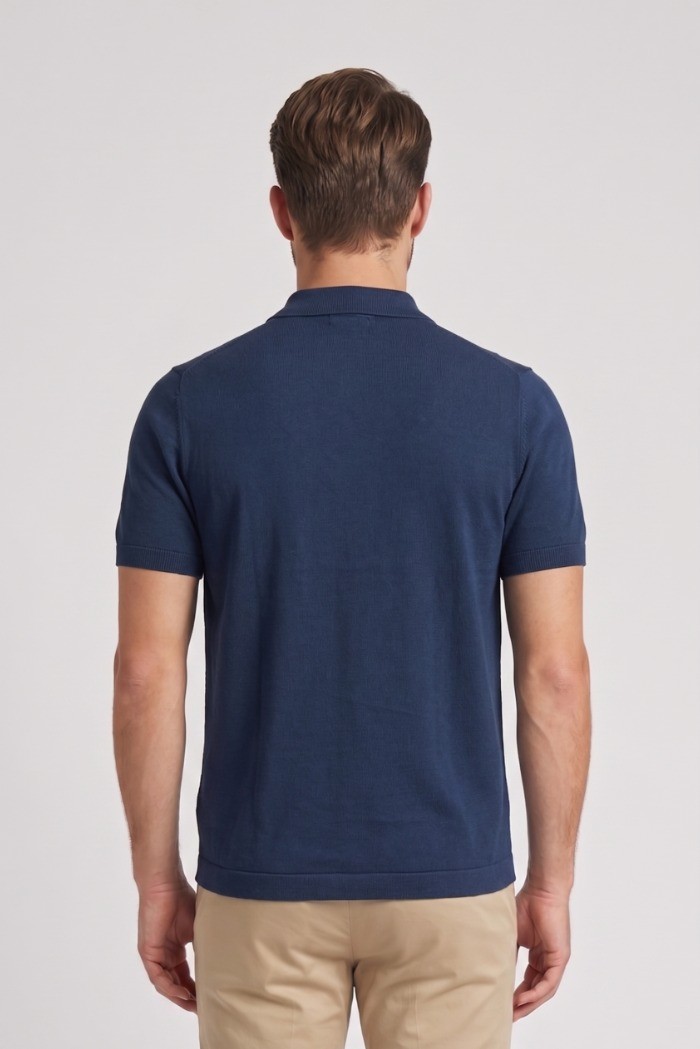 Jaggy polo in filo con logo ricamo Drake JMD054DZ144261 [b9aefd11]