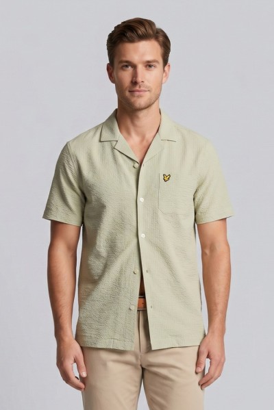 Lyle & Scott camicia mezza manica in seersucker Crinkle Resort SW2409V [24c49083]