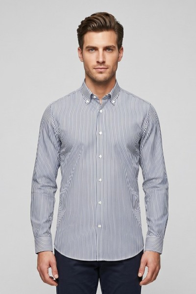 Paul Matthew camicia rigata in cotone CF11-1715 — 805219040078706_2