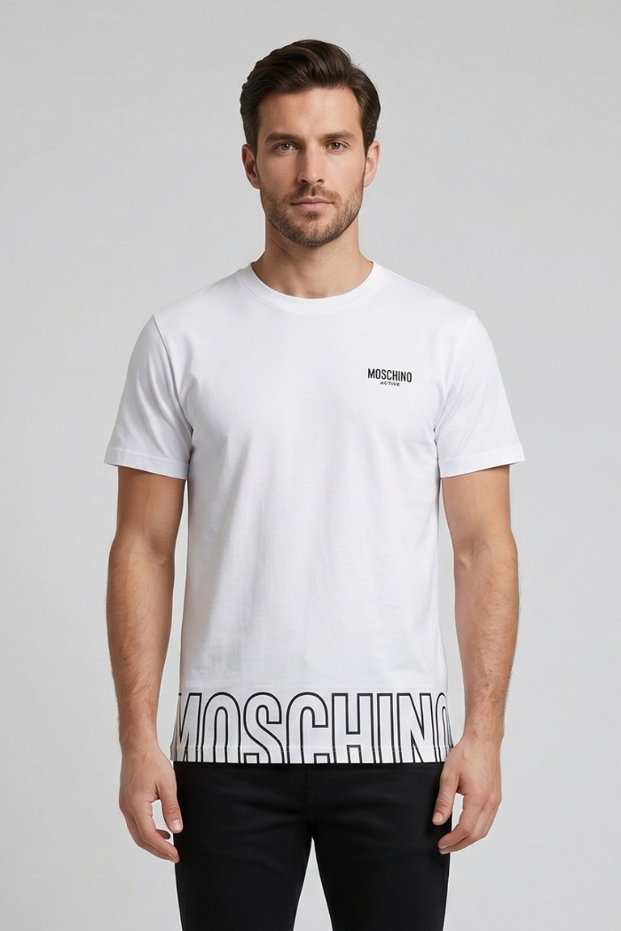 Moschino t-shirt in jersey con stampa lettering V1A0708-4419 [e0cde84d]