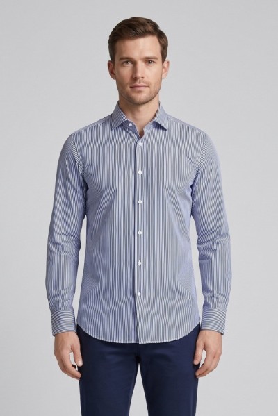 Sartor camicia rigata in tessuto no-stiro F1-13TORI-S-6-434 — 805219040078659_2