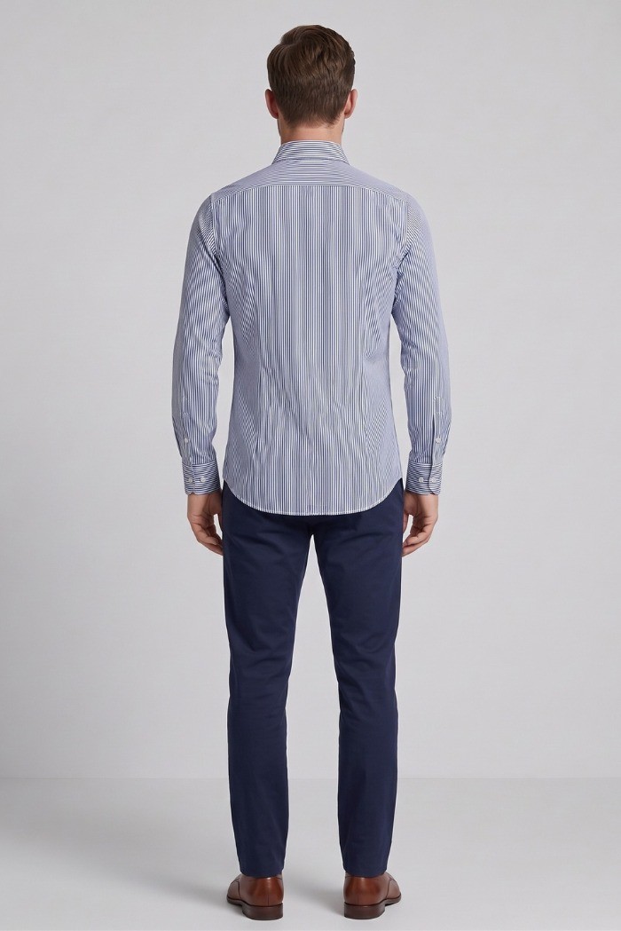 Sartor camicia rigata in tessuto no-stiro F1-13TORI-S-6-434 [2e27ca48]